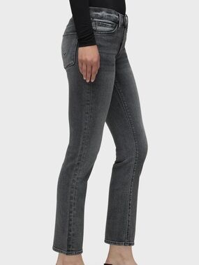 Hudson 26 Nico Midrise Ankle Spr Skinny Jeans SPTR Black Distresses Grey